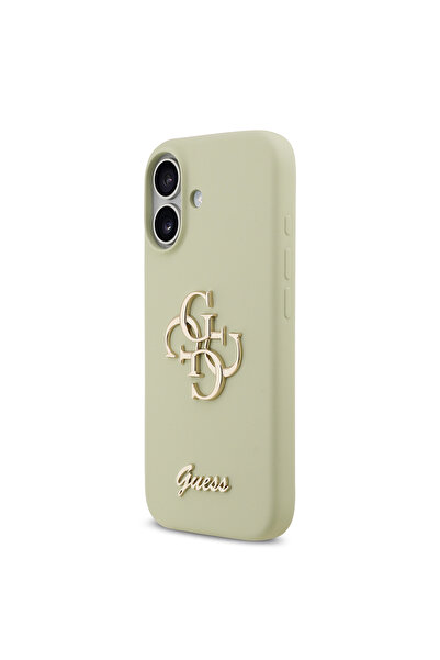 Guess iPhone 17 Compatible Case Original Licensed Grained Text Logo Cover Green