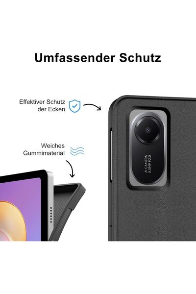 m.tk moveteck Xiaomi Redmi Pad 2 Compatible Tablet Case with Keyboard Wireless Bluetooth Pen Compartment Q Tablet Case