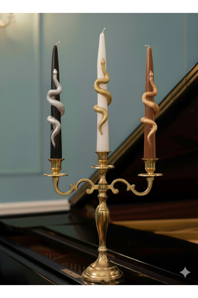 Grace Time Özel Seri Şakti Yılanlı Şamdan Mumu 3lü Set