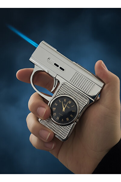 ZamanınÖtesinde Tabanca Görünümlü Saatli Gazlı Çakmak