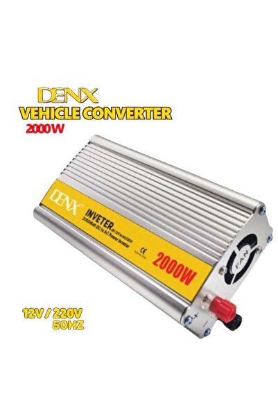 Denx محول كهرباء السيارة إلى 220 فولت - 2000 واط مع شاحن سيارة سريع