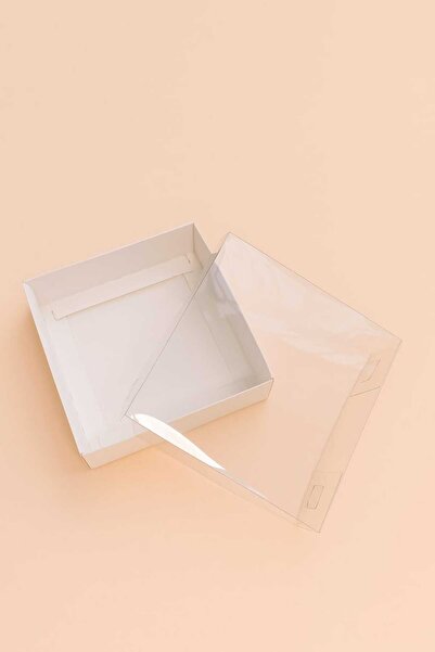 Skybox 10x10x3 Asetat Kapaklı Beyaz Kutu 100 Adet