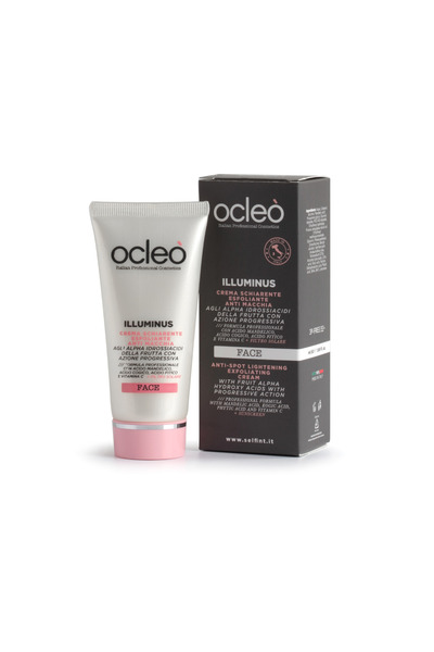 Ocleo/BeRefrain Cremă exfoliantă iluminatoare anti-pete cu alfa-hidroxiacizi din fructe și filtre solare