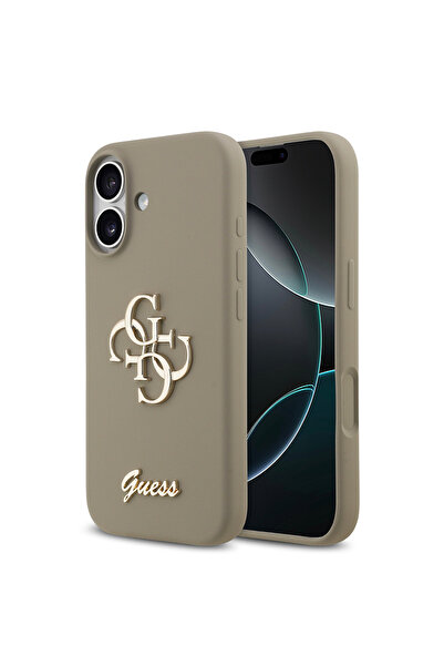 Guess غطاء متوافق مع هاتف iPhone 17، غطاء أصلي مرخص بشعار مكتوب عليه باللون ا...