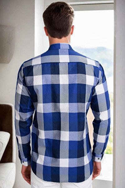 Dewberry G962 Men's Shirt-Dark Blue-Blue