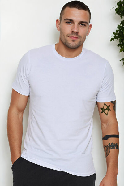 Dewberry T9569 Circular Neck Men's T-Shirt-White
