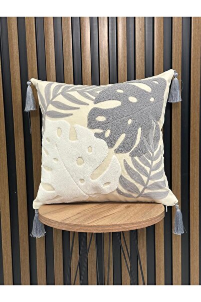 AYS DEKOR (4 قطع) غطاء وسادة مطرز ومزين بالشراشيب