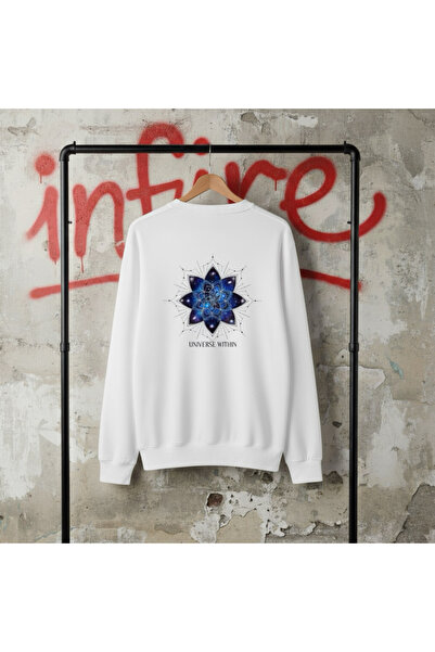 Infire clothing سويت شيرت يوني سكس قصة فضفاضة سبيس سولار مطبوع