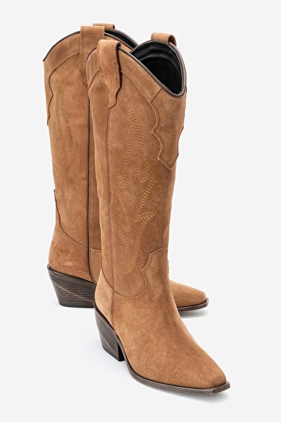 LuviShoes Pietro Toprak Genuine Leather Suede Women's Western Boots