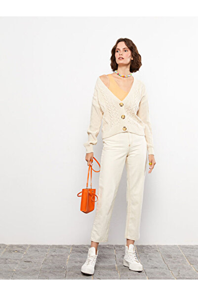 LC Waikiki V-neck Self Patterned Long Sleeve Women's Cardigan