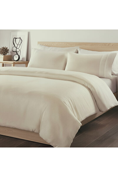 Brava Casa Pure Comfort Double Bed Linen, 6 Pieces, Fine, Immaculate Beige, Minimalist, BravaCasa