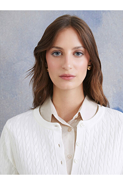 LC Waikiki Crew Neck Self Patterned Women's Knitwear Cardigan