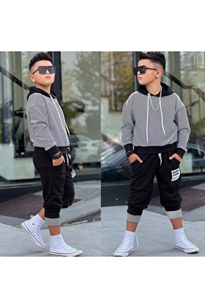 Yavrumsa Boys' Striped Hooded Set