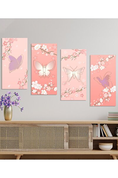 FORONEUS Çiçek ve Ağaç 4lü mdf tablo