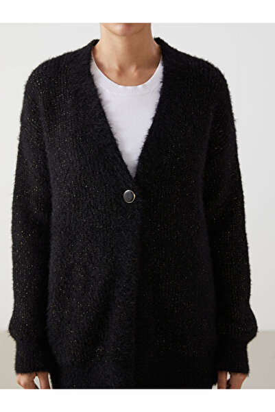 LC Waikiki V-Neck Shiny Looking Women's Knitwear Cardigan