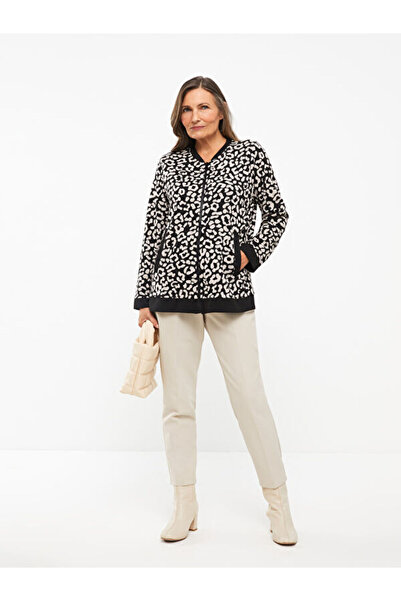 LC Waikiki Crew Neck Patterned Long Sleeve Women's Cardigan