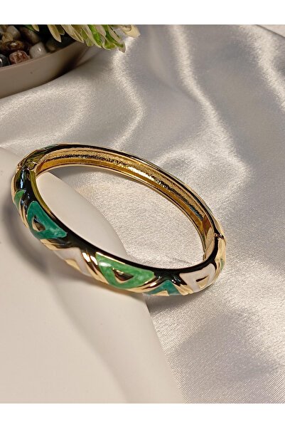 XUPING JEWELRY Green and White Porcelain Enamel Bracelet