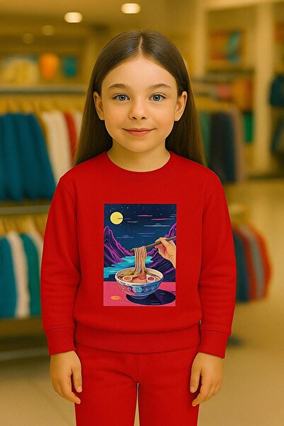 playwear Set pentru copii Hanorac cu imprimeu LANDSCAPE PASTA pentru fete și ...