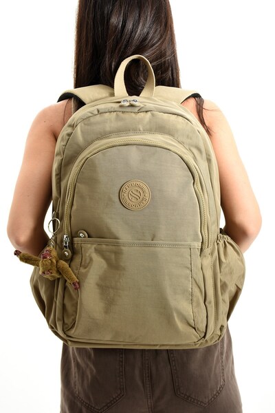 RKY SERENITY Sanmorris Unisex Water Resistant Crinkle Fabric Multi-Pocket Large Size School and Daily Backpack