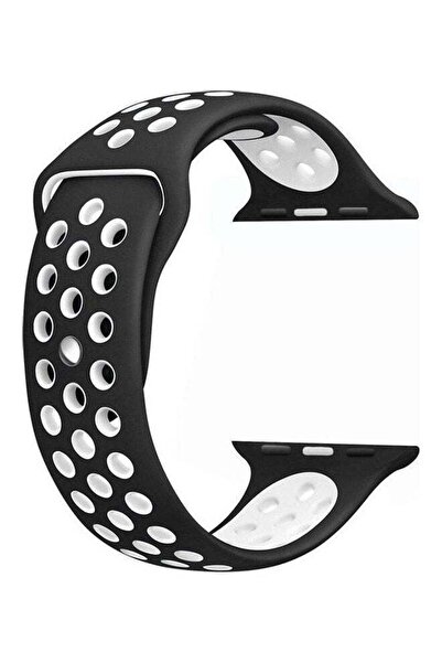 Generic Soft Silicone Sport Strap For Apple Watch Black/ White