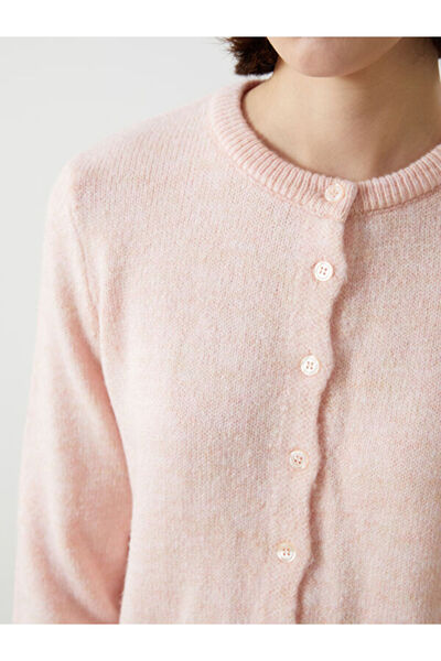 LC Waikiki Crew Neck Crop Women's Knitwear Cardigan