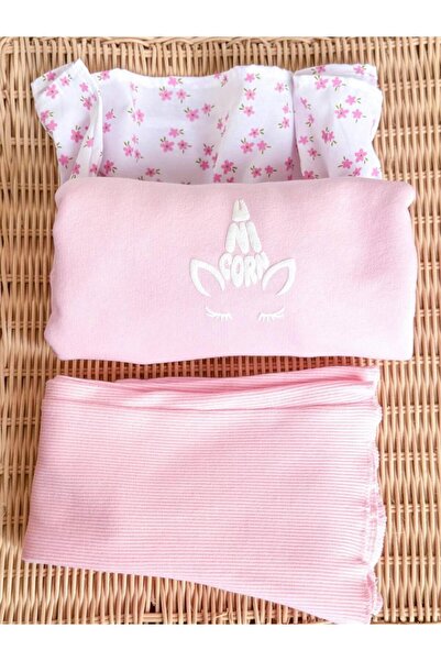 UNİCORNKİDS Girl's Floral Patterned Top and Bottom Set