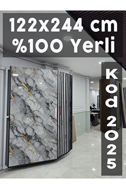 Dekoratif Mermer Görünümlü PVC | 122x244 cm | Su ve Neme Dayanıklı Hafif Duvar Kaplama