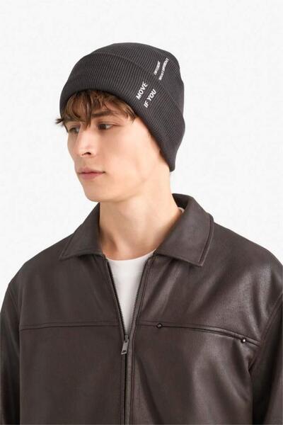 DeFacto Men's Printed Knitwear Beanie (25 Wn)