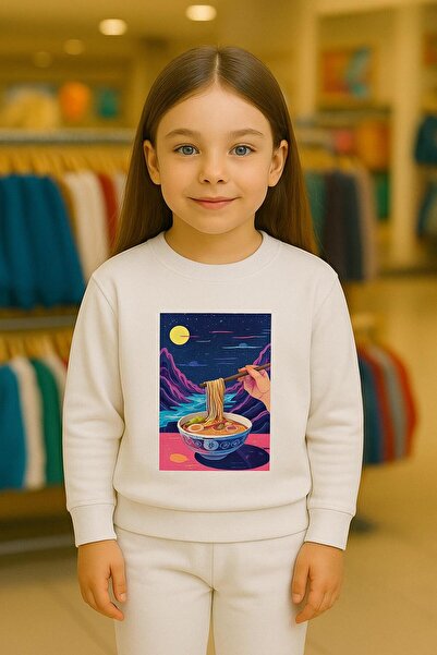 playwear Set pentru copii Hanorac cu imprimeu LANDSCAPE PASTA pentru fete și ...