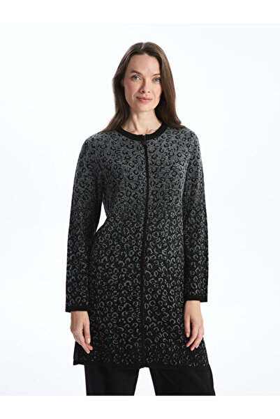 LC Waikiki طاقم الرقبة منقوشة سترة تريكو المرأة