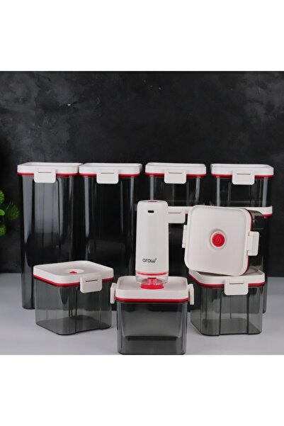 RİVO HOME DECOR Vacuum Machine Storage Container Set 10Pcs+1 Vacuum Machine