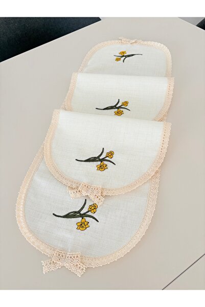 İpekce kanavice 3 parça nakışlı oda-servis takımı