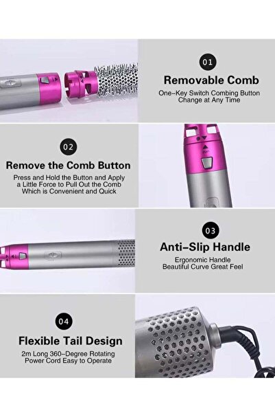 Generic 5 in 1 Hot Air Styler Hair Dryer Comb Multifunctional Styling