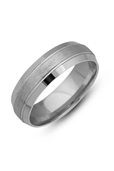 Gumush Hk Gümüş Alyans Bombeli Çizgi Desenli Rodyum |Gümüş Takı Hediyelik Ürü...