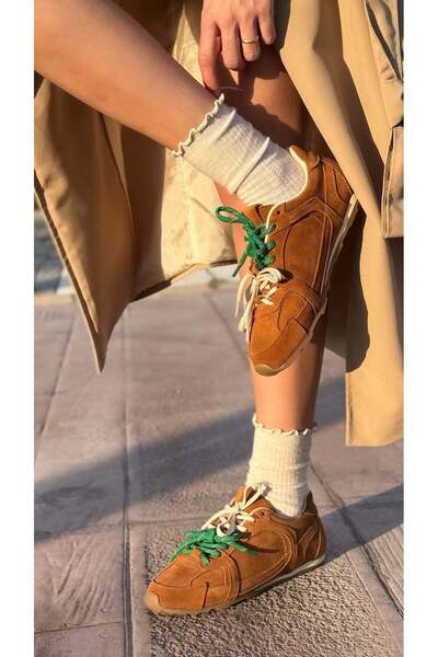 luuq shoes Glow Genuine Leather Suede Double Laced Colorful Sneaker Sports Shoes