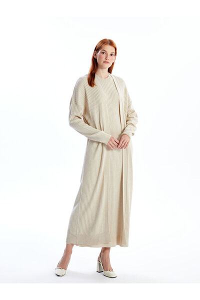 LC Waikiki Shawl Collar Plain Long Sleeve Women's Knitwear Cardigan