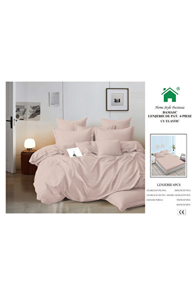 FIONNA.RO Lenjerii Din Finet Tip Damasc Cu Elastic - Bej Nisipiu