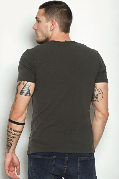 Dewberry T9569 Circular Neck Men's T-Shirt-Khaki