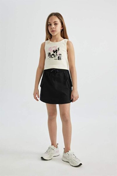 DeFacto Girl's Cargo Pocket Pack Lace-Up Waist Skirt (24 Sm)