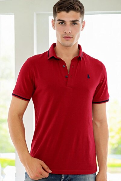 Dewberry T9586 Men's Polo Neck T-Shirt-Bordo