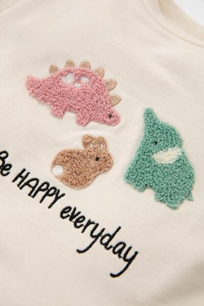 DeFacto Baby Girl 2-Piece Set Crew Neck Printed Long Sleeve T-Shirt Elastic Waist Long Leggings (24 Au)