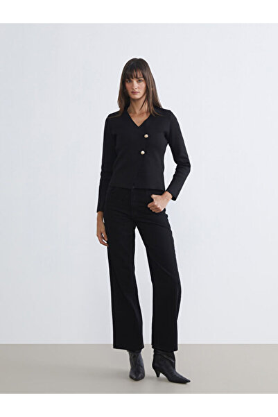 LC Waikiki Double-Breasted Collar Women's Knitwear Cardigan