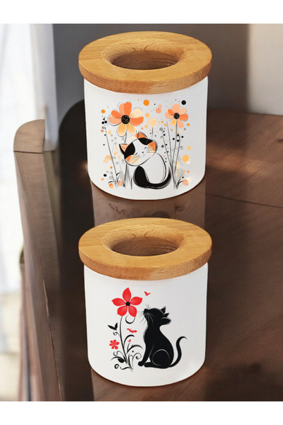 lili hediyelik Cat 2-Piece Pen Holder - Pen Holder Office Supplies, Pen Holde...