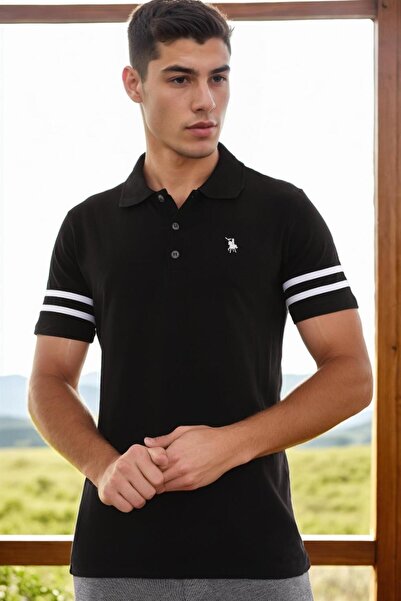 Dewberry تي شيرت رجالي T8585 - أسود-أبيض-2