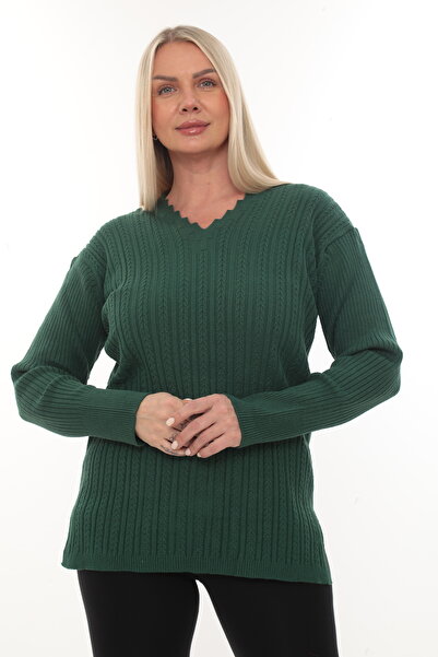 İKSUN Women's Long Sleeve Knitwear Sweater Blouse Combed Cotton Mother Stair Collar Winter Transitional Four Seasons