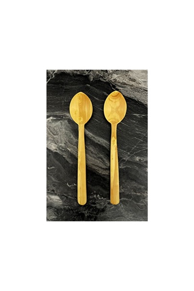 Home 2 Pieces 25 cm Boxwood Spoon - Wooden Spoon - Wood Spoon