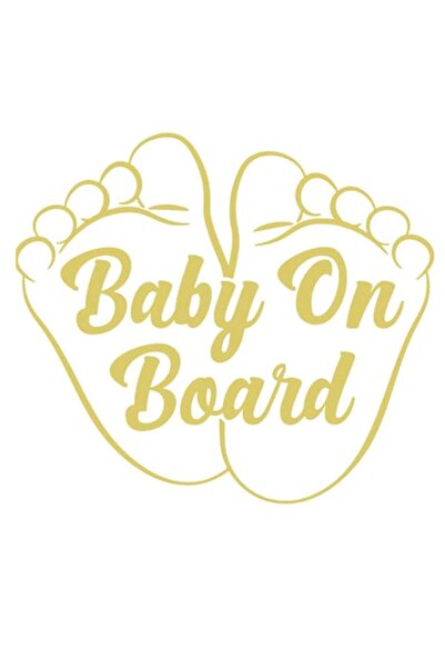 Oracal Car sticker, durable, Baby on board with feet, 20cm, gold
