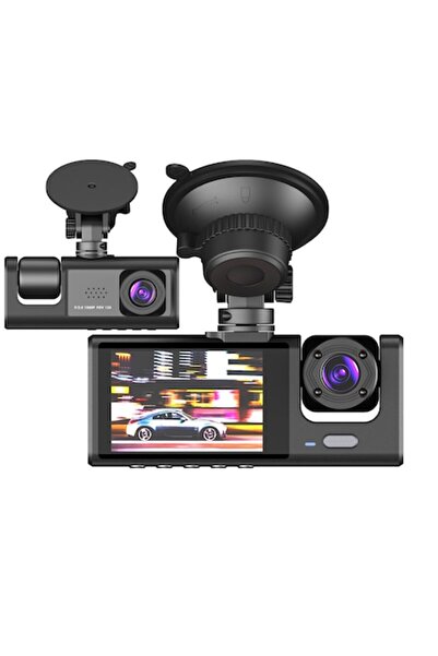 TICUSAN Cameră DVR auto, Full HD 1080P, obiectiv triplu, câmp vizual 170°, ecran IPS, vedere nocturnă, înregistrare în buclă