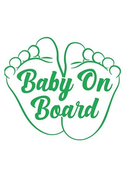 Oracal Car sticker, durable, Baby on board with feet, 20cm, green