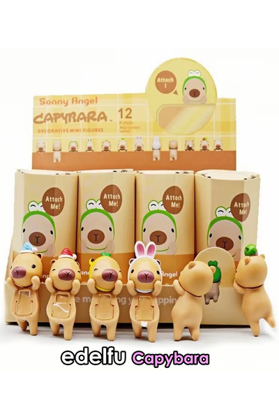 EDELFU Sonny Angel Capybara Series Mini Figure Series Adhesive 1 Piece Toy Figure, Phone Decoration